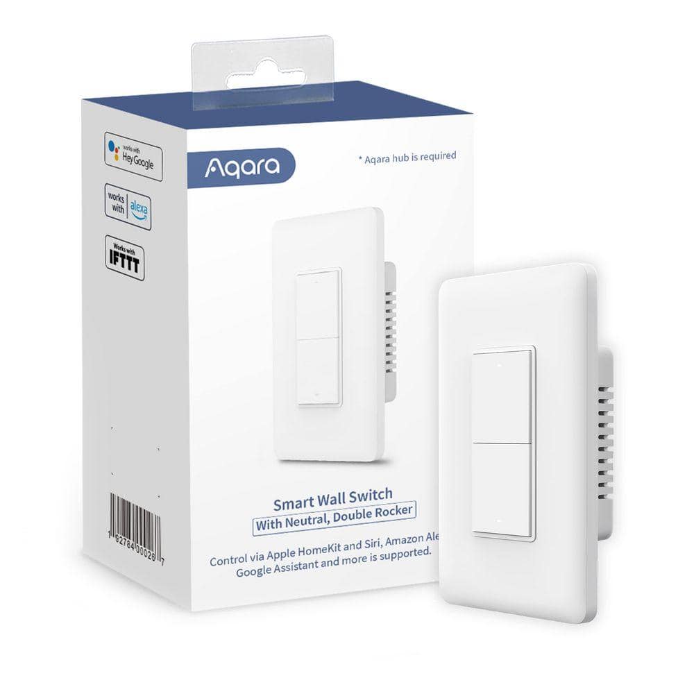 Aqara Smart Wall Switch (with Neutral, Double Rocker), Requires