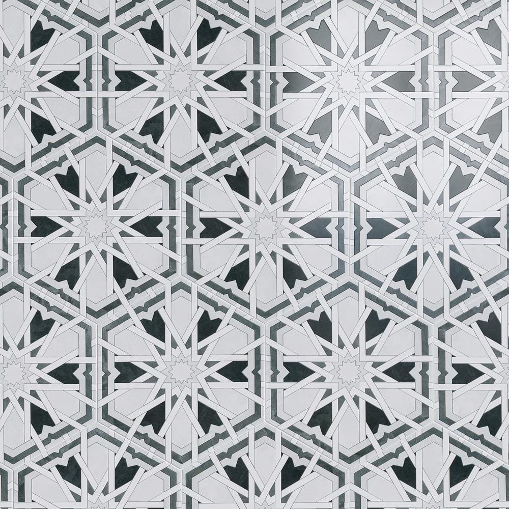 Radiant Black Hexagon 7.88 in. x 9.45 in. Matte Porcelain Tile Sample price history on PriceWatchPro