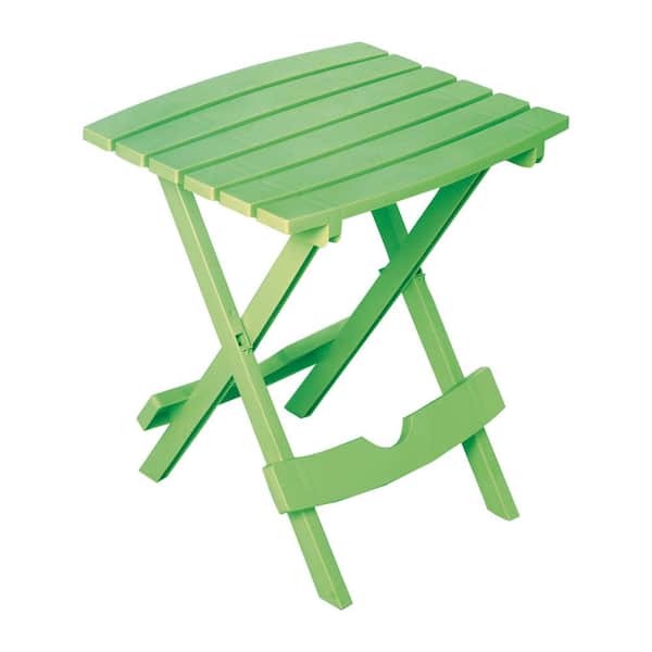 Adams Manufacturing Quik-Fold Summer Green Resin Plastic Outdoor Side Table