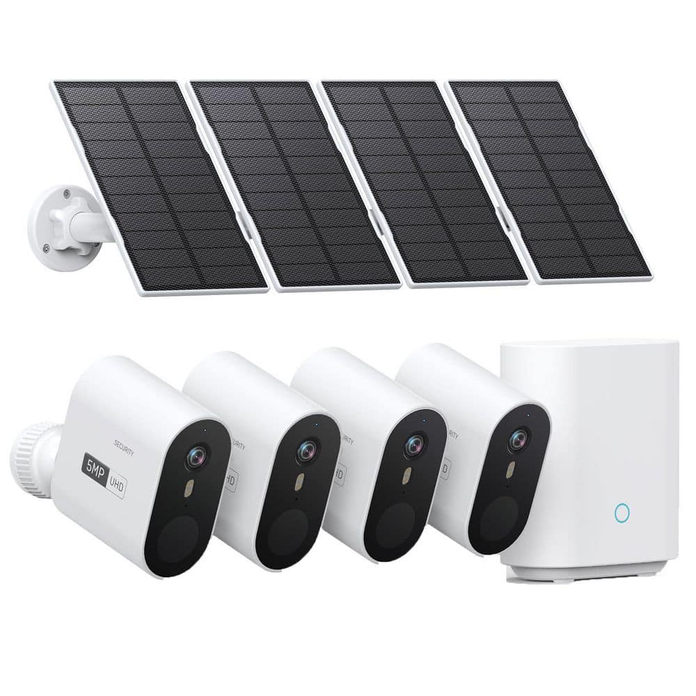 4-Cam Solar Security System with 5MP Ultra HD, 166° Wide Angle, Color Night Vision, Spotlight and Siren, No Monthly Fees price history on PriceWatchPro