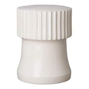 Alex 18 in. H White Round Ceramic Garden Stool