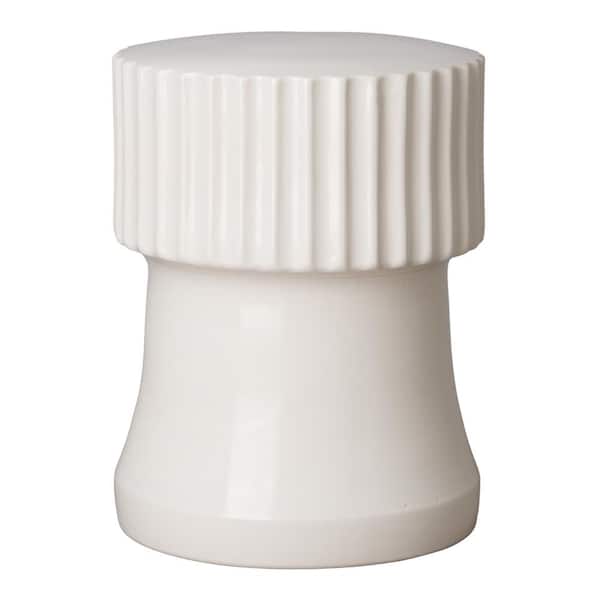 Emissary Alex 18 in. H White Round Ceramic Garden Stool
