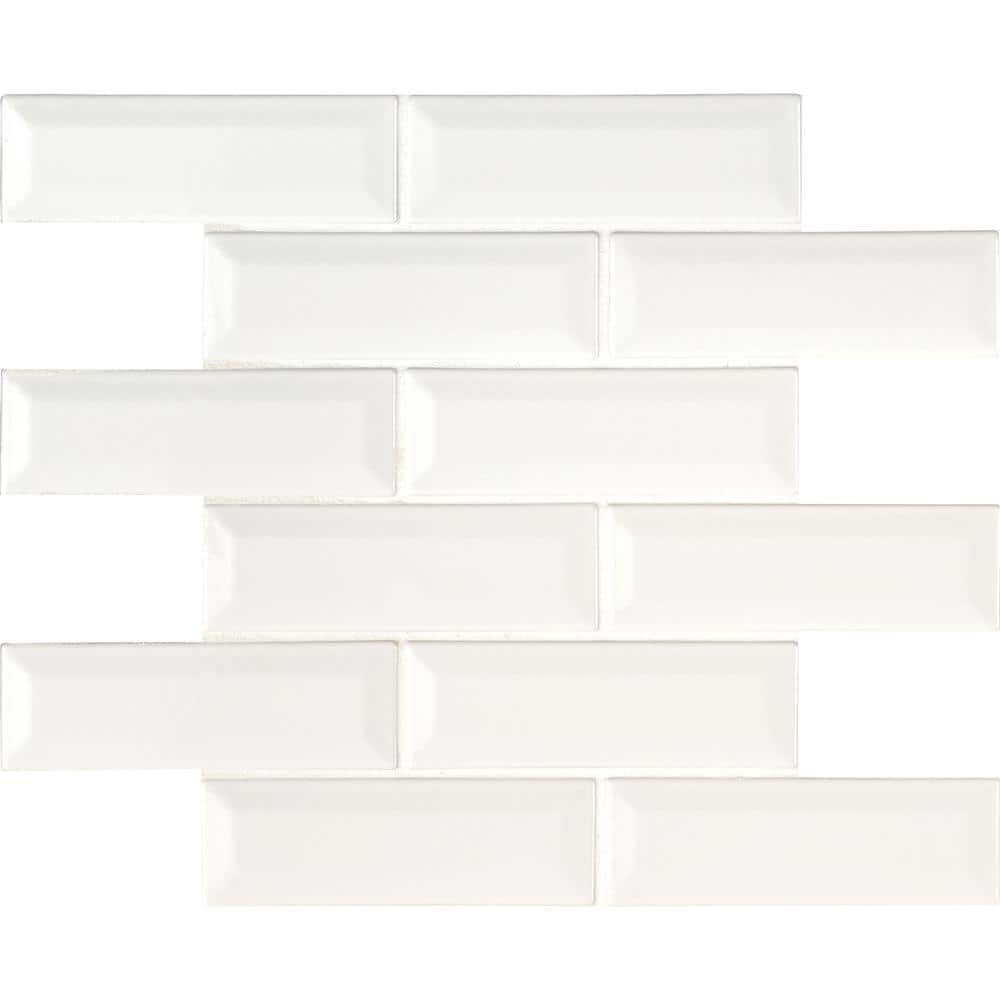 purewhiteさん Karatsu Polar White Porcelain Mosaic Wall Tile - 4.5 x 9 in. - The