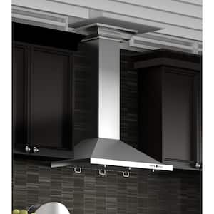 36 in. 400 CFM Convertible Vent Wall Mount Range Hood with Crown Molding in Stainless Steel