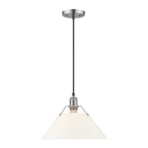 Orwell 100-Watt 1-Light Pewter and Opal Glass Pendant Light