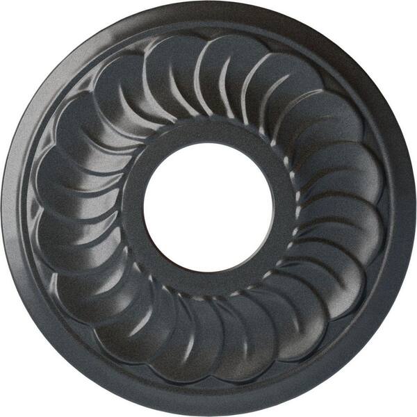 Ekena Millwork 1 in. x 11-3/4 in. x 11-3/4 in. Polyurethane Jet Blackthorne Ceiling Medallion Moulding