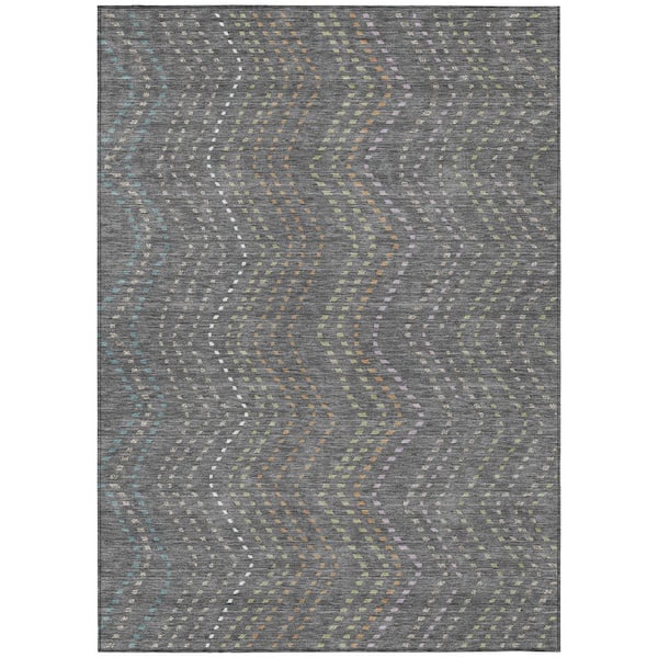 Chantille Machine Washable Indoor/Outdoor Abstract ACN2992 Gray 10 ft. x 14 ft. Area Rug