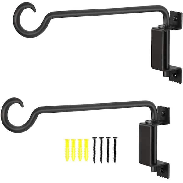 Misopily 12 in. Swivel Plant Hanger Solid Steel Rust Resistant Wall Mount  for Bird Feeders Garden Patio 2-Pack PH02428B066