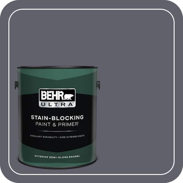 BEHR ULTRA 1 gal. #N540-6 Script Ink Semi-Gloss Enamel Exterior Paint & Primer
