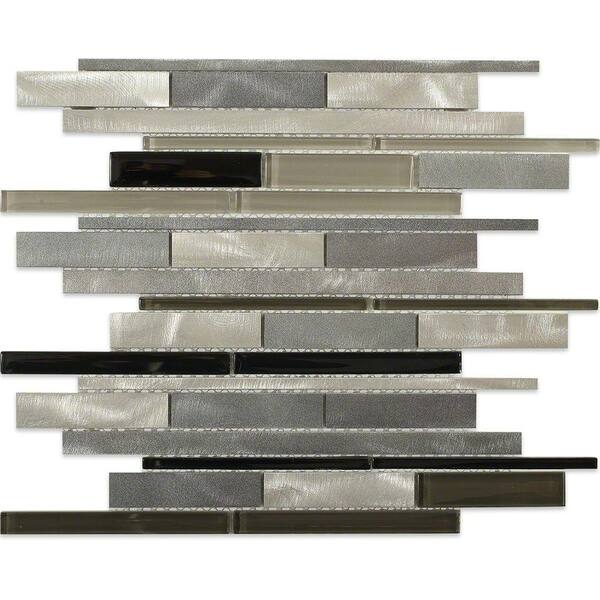 Ivy Hill Tile Urban Platinum Metal Mosaic Tile - 3 in. x 6 in. Tile Sample