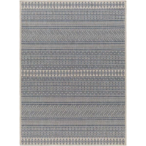 Merrigan Charcoal 8 ft. x 10 ft. Moroccan Indoor/Outdoor Area Rug