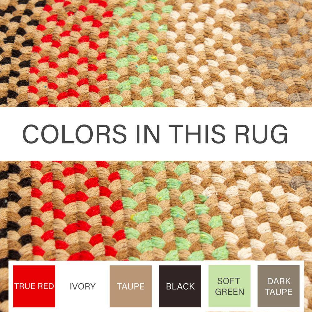 Handmade Earthtone Cotton Braided Oval Rug 5' x 7'
