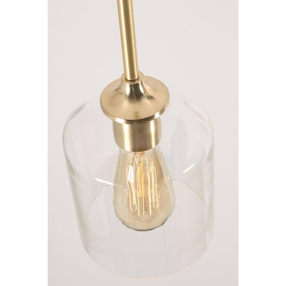 William 36" Satin Nickel and Brass 4-Light Linear Pendant