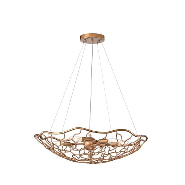 Jojospring Lily 6-Lights Shiny Bronze Hand-Made Frame Chandelier