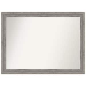 Regis Barnwood Grey 42.5 in. x 31.5 in. Non-Beveled Classic Rectangle Wood Framed Wall Mirror in Gray