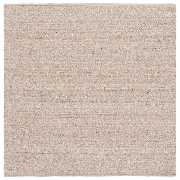 Natura 6 ft. x 6 ft. Beige Solid Distressed Square Area Rug
