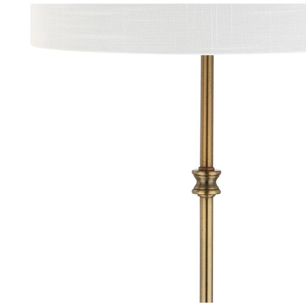 Elegant Transitional 27" Marble & Brass LED Table Lamp Set, White