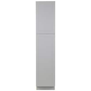 Cambridge Gray Shaker Assembled Pantry Cabinet with Adjustable Shelves (18 in. W x 24.5 in. D x 84 in. H)