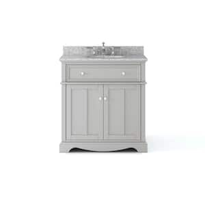 Fremont 32 in. Single Sink Grey Bath Vanity with Grey Granite Top (Assembled)