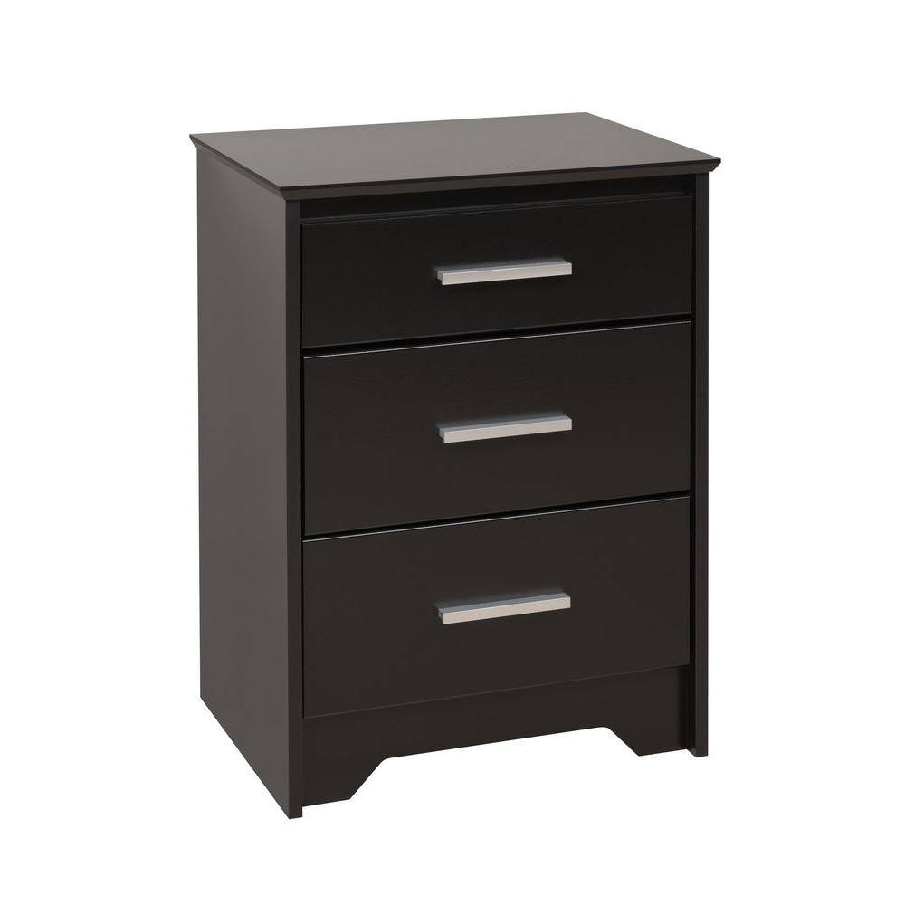 Prepac Coal Harbor 3-Drawer Black Nightstand BCH-2027 - The Home Depot