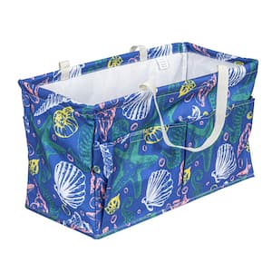 Sea Shell Canvas with Vinyl Lining Tote Bag with Handles with 4-Pockets and Handles