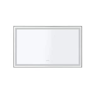72 in. W x 48 in. H Large Rectangular Aluminium Framed Dimmable Wall Bathroom Vanity Mirror in Matte Black