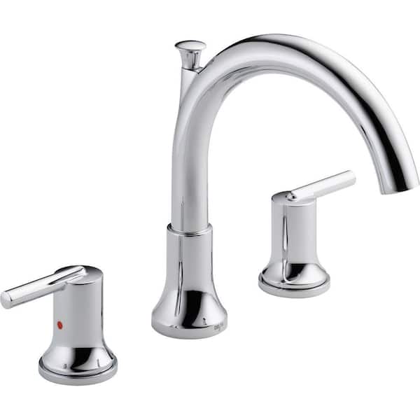 Delta Trinsic 2-Handle Deck-Mount Roman Tub Faucet Trim Kit Only in Chrome (Valve Not Included)