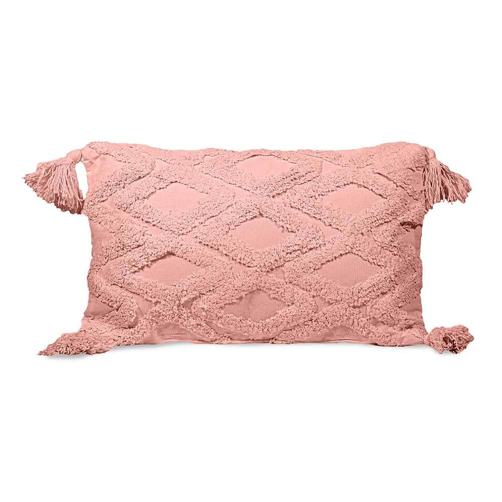 Textured Solid Almond Square Outdoor Throw Pillow (2-Pack)