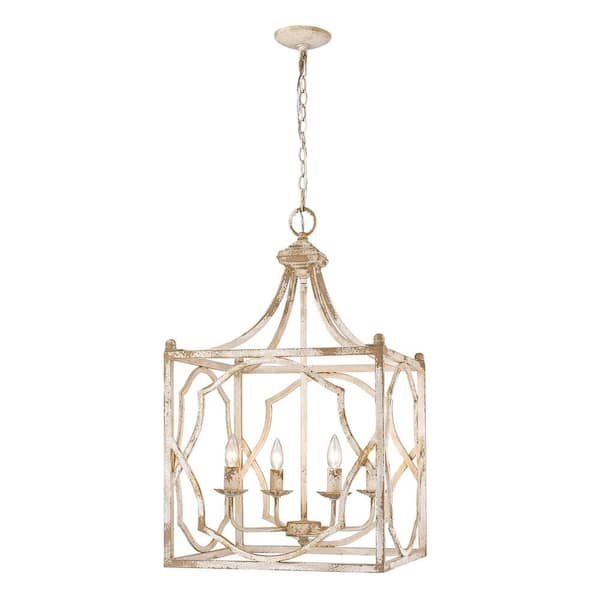 Golden Lighting Laurent Collection 4-Light Antique Ivory Pendant