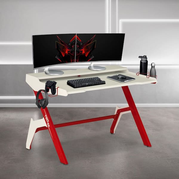 58 in. Green Ergonomic Computer Gaming Desk Workstation with Cup