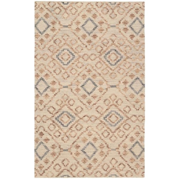 4 ft. x 6 ft. Sky Jelly Roll Handwoven Wool Indoor Area Rug