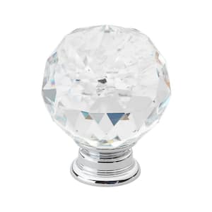 1-5/8 in. Crystal Large K9 with Polished Chrome Base Cabinet Knob (10-Pack)