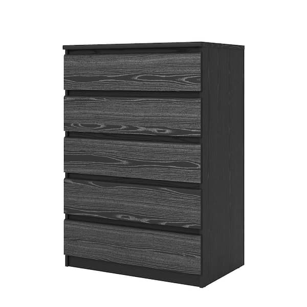 Tvilum Scottsdale 5-Drawer Black Wood Grain Chest