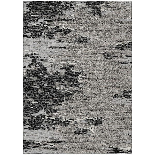 Chantille Machine Washable Indoor/Outdoor Abstract ACN2987 Black 10 ft. x 14 ft. Area Rug