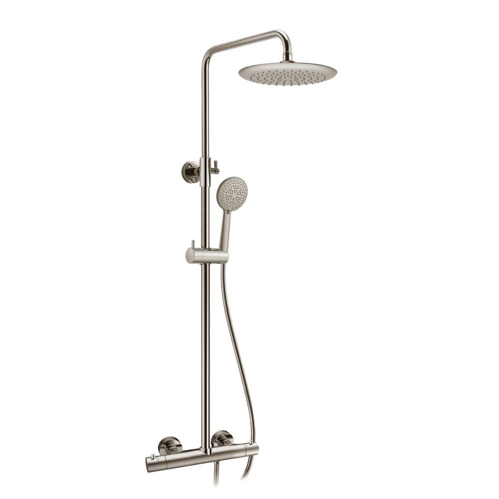 Downpour 5-Spray Patterns with 9.5 in. Wall Mount Rainfall Dual Shower Head