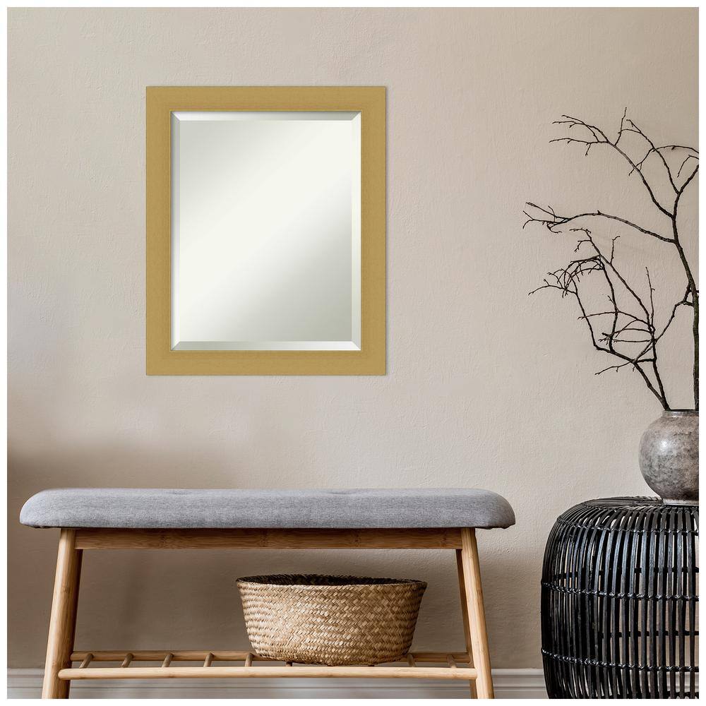 Grace Brushed Gold 19.5 x 23.5 Inch Beveled Wall Mirror