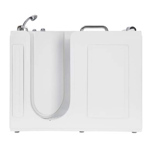 Empava 53 in. Left Drain Quick Fill Alcove Rectangular Walk-in Whirlpool Bathtub with Left Side Door in White