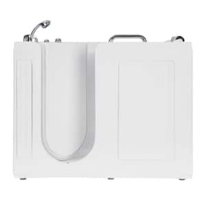 53 in. Left Drain Quick Fill Walk-In Whirlpool Bath Tub with Left Side Door in White