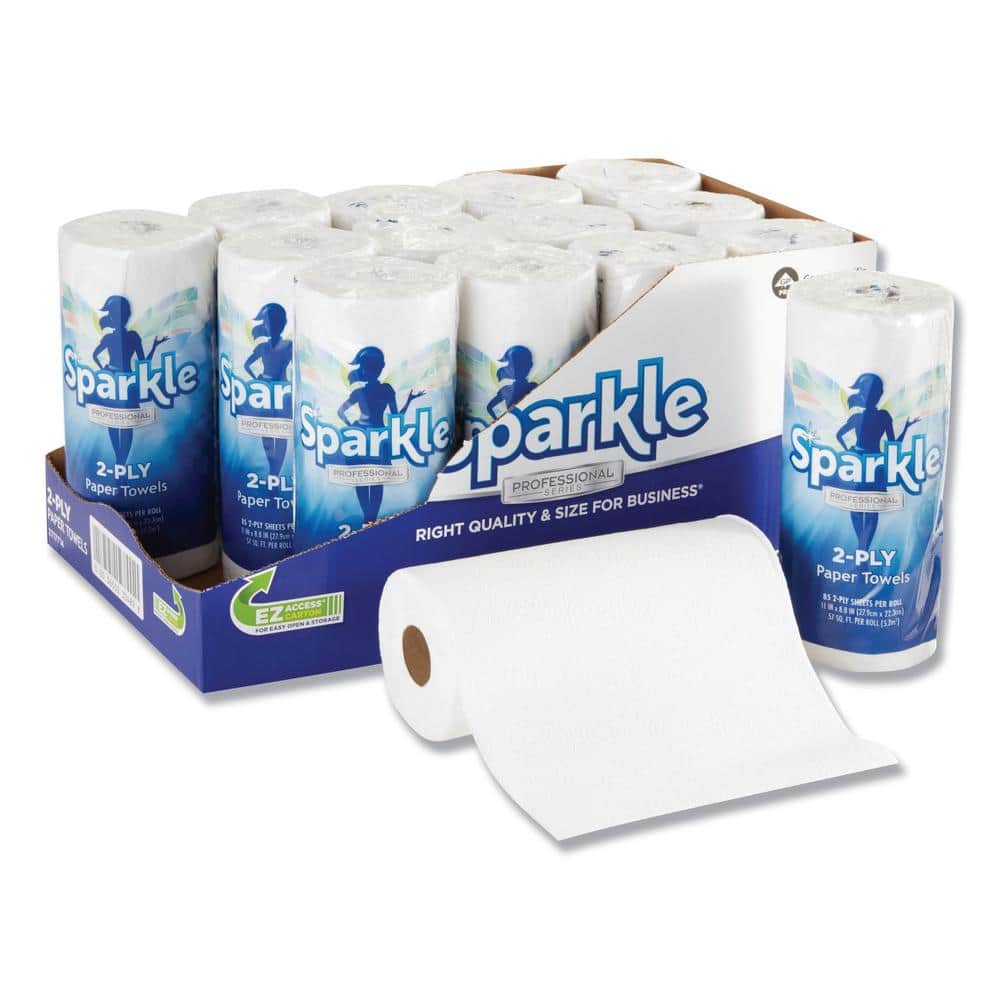 Georgia-Pacific Sparkle Ps 8.8 in. x 11 in. White Premium Perforated  Kitchen Paper Towel Roll (85-Sheets Per Roll, 15-Roll/Carton) GPC2717714  The Home Depot