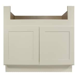 Antique White Painted Shaker Style Ready to Assemble Farm Sink Base 36 in. W x 34-1/2 in. H x 24 in. D