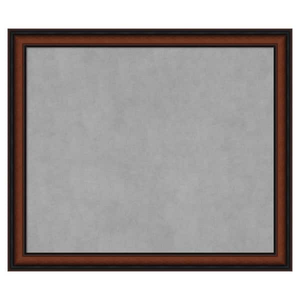 Amanti Art Cyprus Walnut Narrow 27 in. x 23 in. Framed Magnetic Board