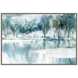 "Blue Tree Reflections" by Katrina Pete 1 Piece Floater Frame Canvas Transfer Nature Art Print 23-in. x 33-in. .