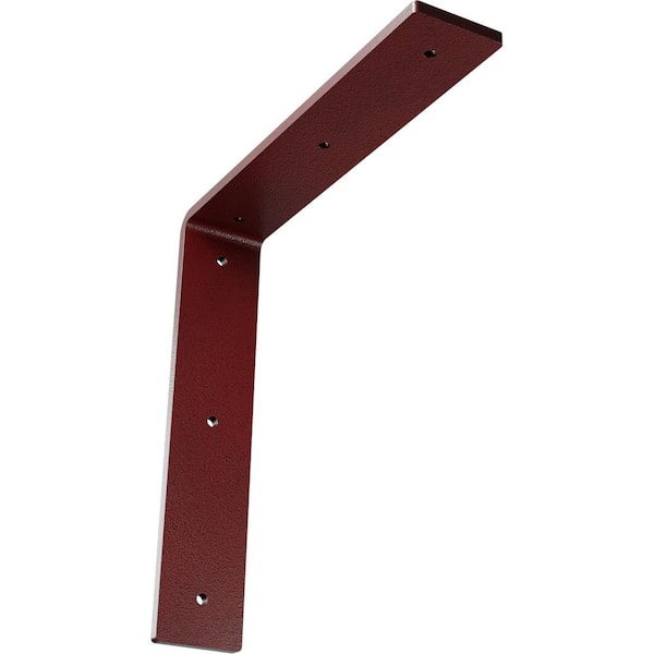 Ekena Millwork 10 in. x 2 in. x 10 in. Steel Hammered Bright Red Hamilton Bracket