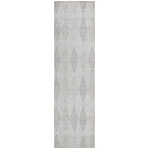 Chantille ACN561 Ivory 2 ft. 3 in. x 7 ft. 6 in. Machine Washable Indoor/Outdoor Geometric Runner Rug