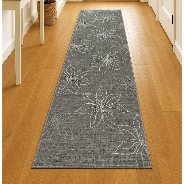 Ash 2 x 7 ft. Charm Botanical Casual Flatwoven Floral Polypropylene Runner Indoor/Outdoor Area Rug