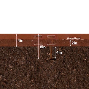 8 ft. Brown Steel Edging with 4 Stakes