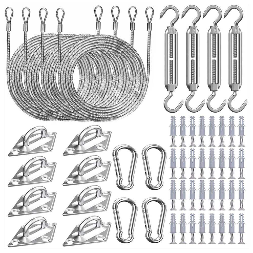 6 in. 304 Stainless Steel Sun Shade Sail Hardware Kit with Cable Wire Rope for Rectangle Square Triangle Installation price history on PriceWatchPro