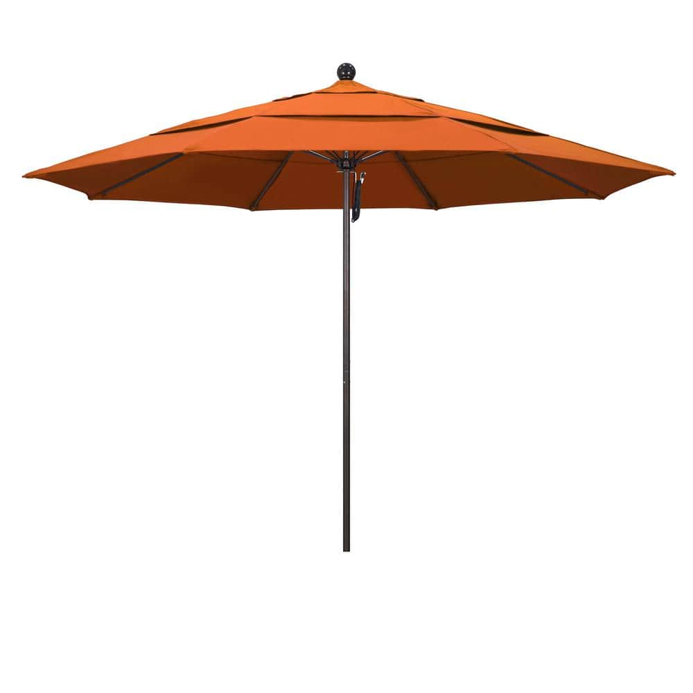 UPC 848363000059 product image for 11 ft. Bronze Aluminum Commercial Market Patio Umbrella with Fiberglass Ribs and | upcitemdb.com