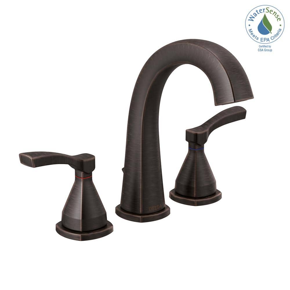 Venetian Bronze Modern Widespread Bathroom Faucet with Diamond Seal