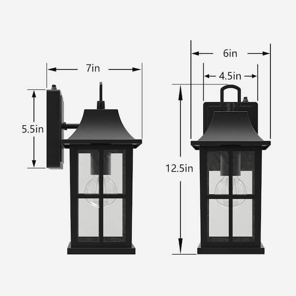 Maxax Hawaii 13 in. 1-Light Black Hardwired Outdoor Aluminum